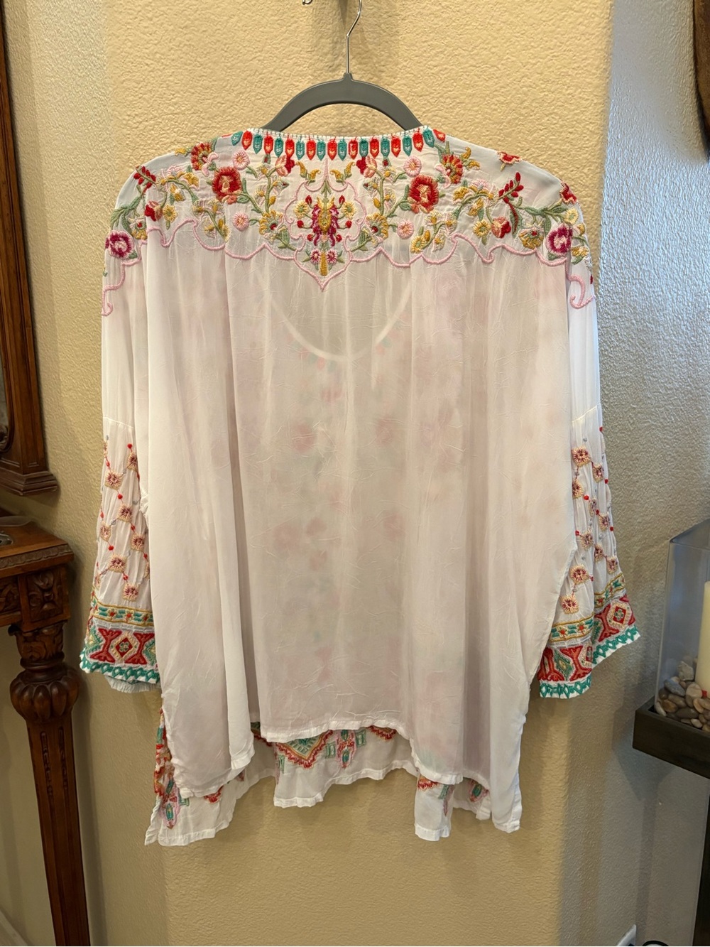 Johnny Was Women Sandra White Embroidered Multicolor Floral Blouse Size 3X Plus - Picture 4 of 6